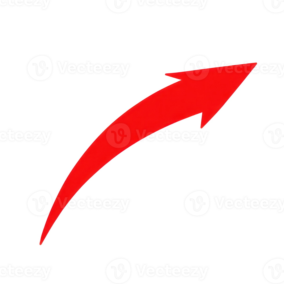 Red arrow pointing upwards with a bold design suitable for various graphic uses png