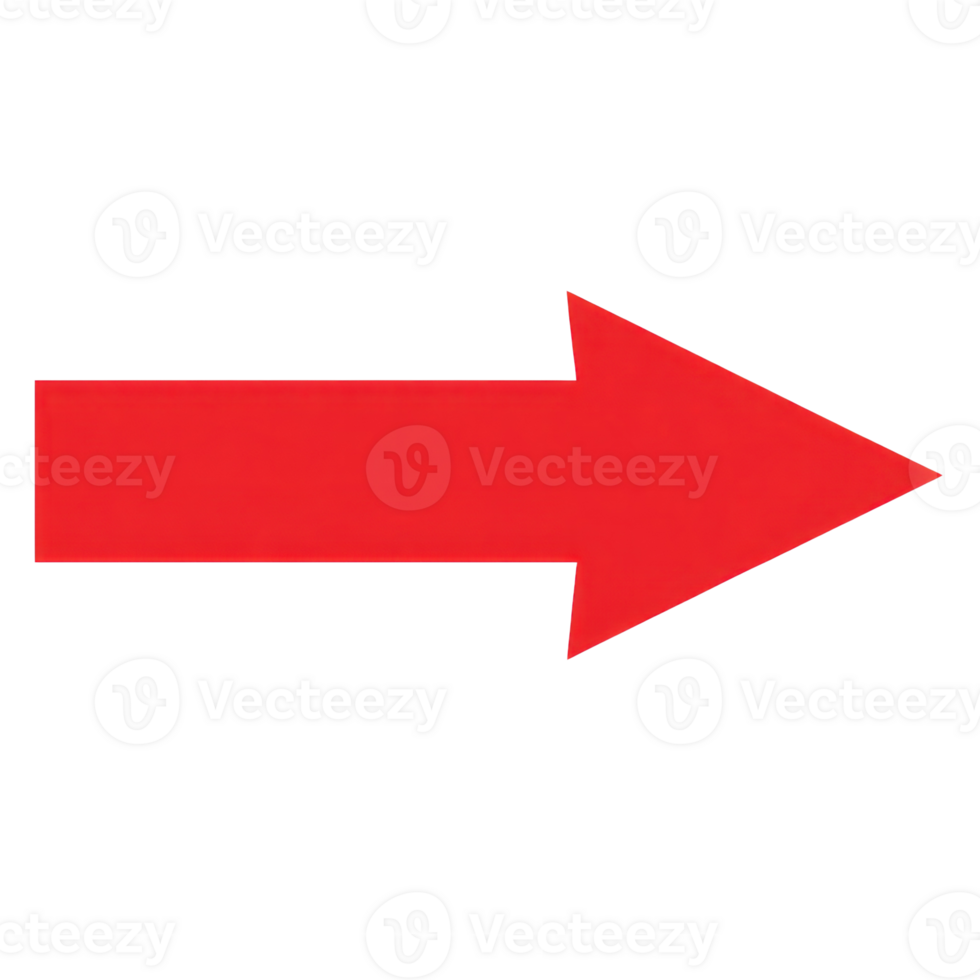 Large red arrow pointing to the right for clear directional guidance in various settings png