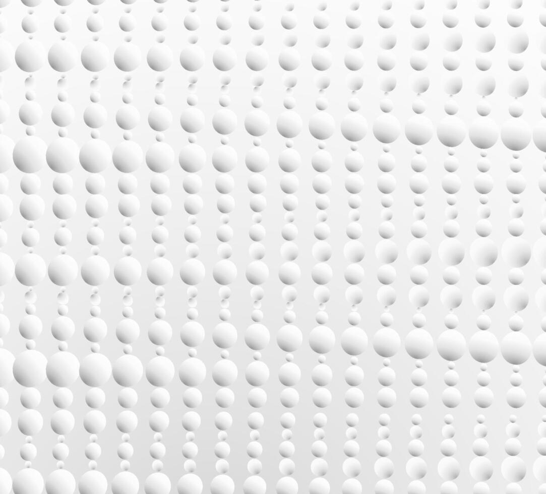 White abstract 3D dotted background. Minimal futuristic texture with geometric illusion circles. Science innovation concept for your design and ideas vector