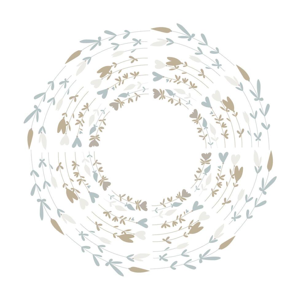 Delicate floral wreath or frame vector