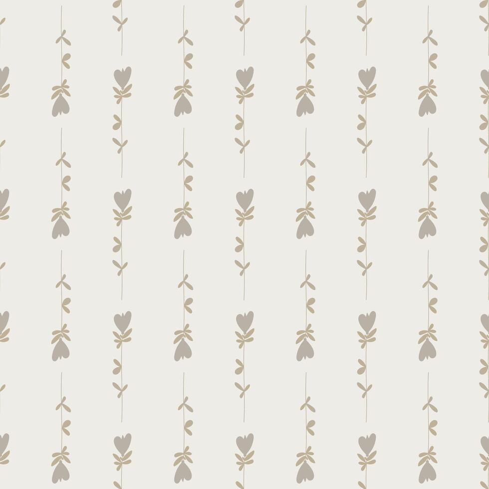 Seamless pattern with abstract floral doodle elements vector