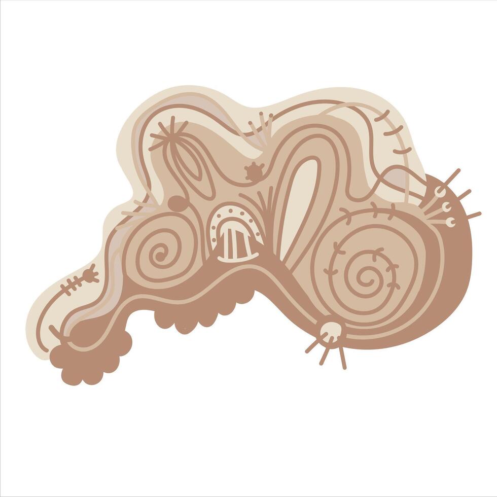 Abstract doodle shape. Creative design element vector