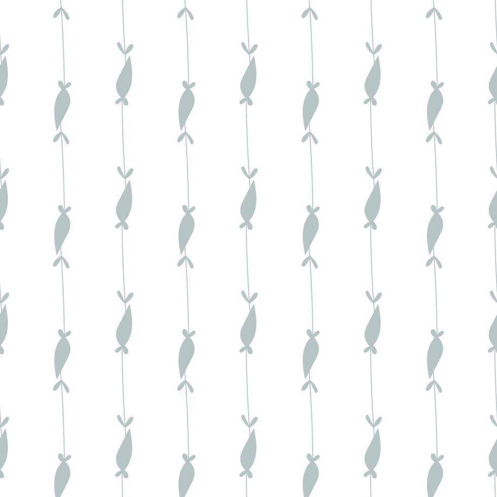 Seamless pattern with abstract floral doodle elements. background for surface design. vector