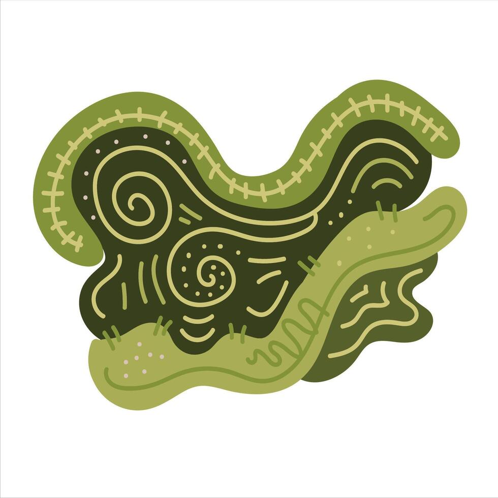 Abstract colorful doodle shape with wavy lines vector