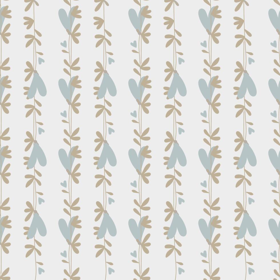 Seamless pattern with abstract floral doodle elements. vector