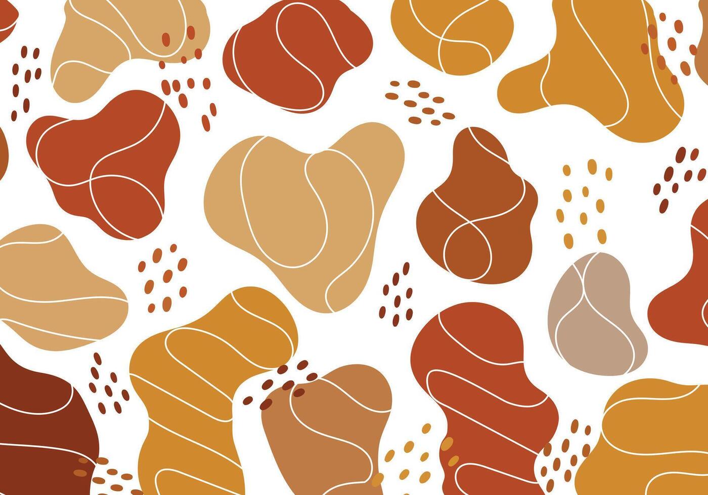 Abstract Pattern of Organic Shapes in Earthy Tones vector