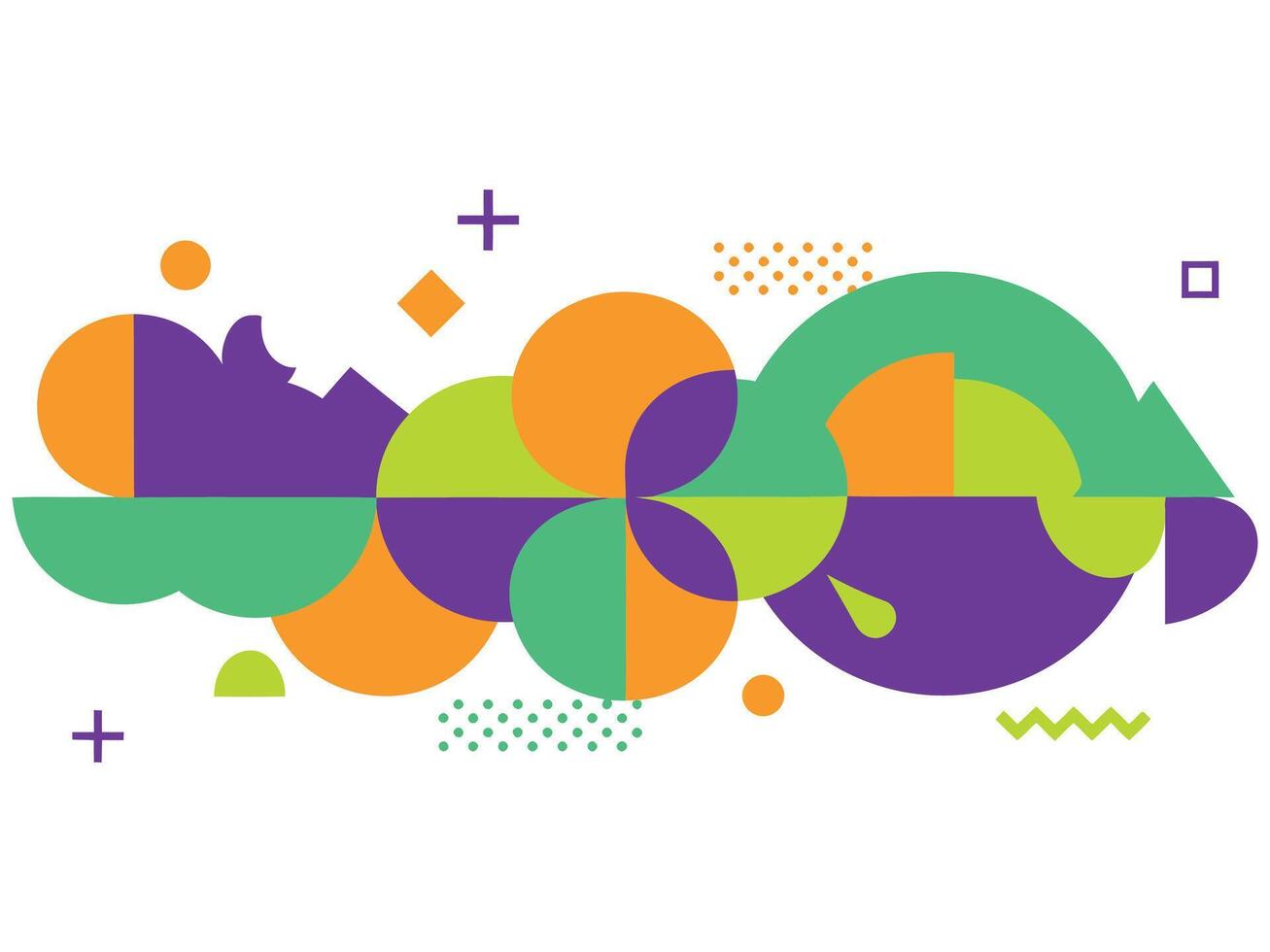 Vibrant Abstract Composition of Interlocking Geometric Shapes vector