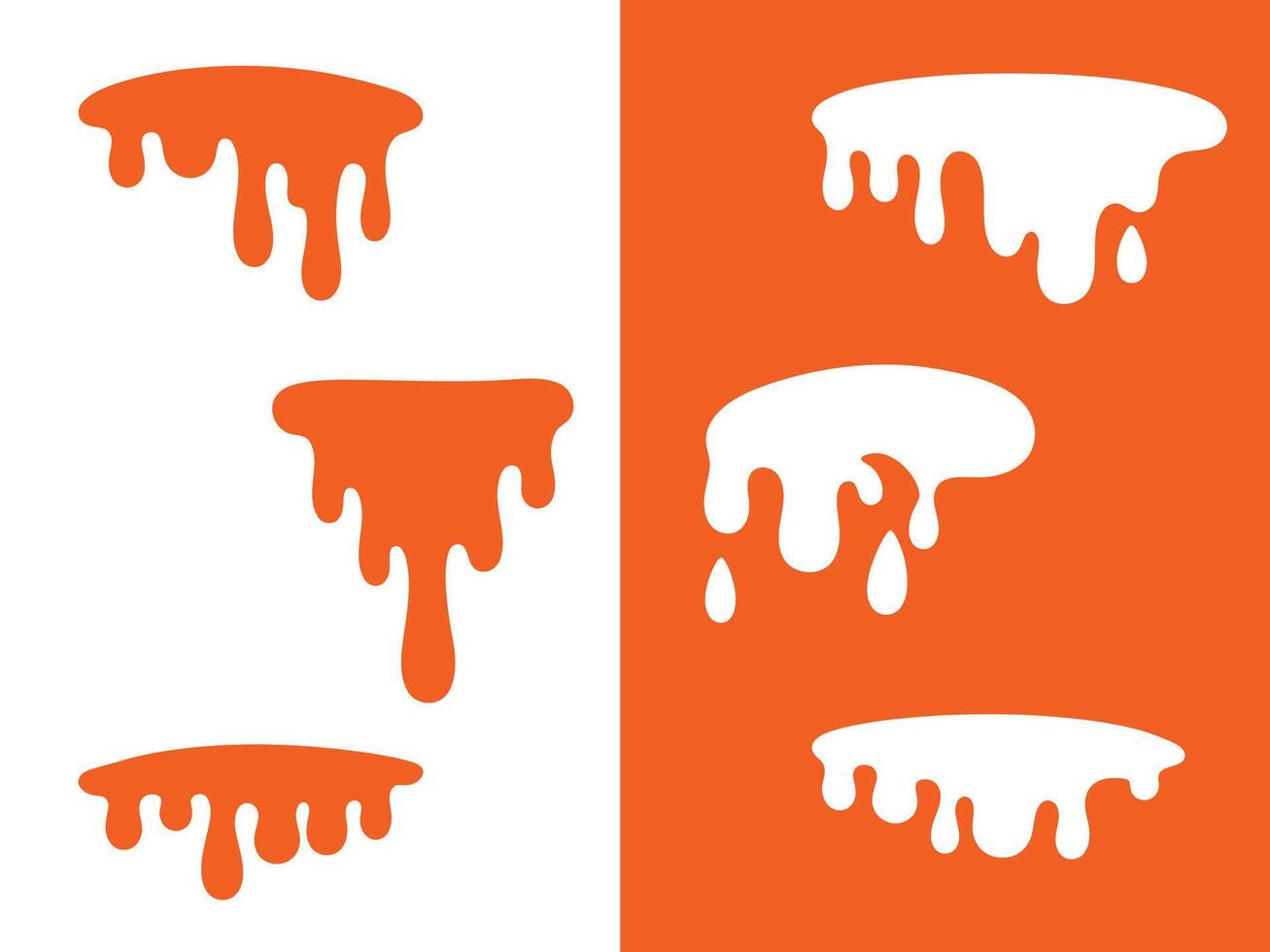 Orange and White Drips in a Graphic Symmetrical and Modern Design vector