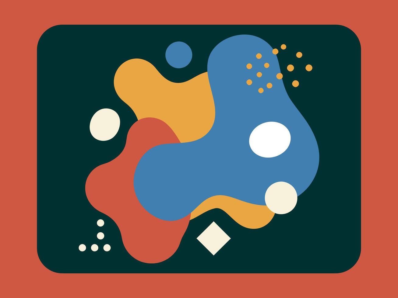 Abstract Composition of Interlocking Organic Shapes in Earthy Tones vector