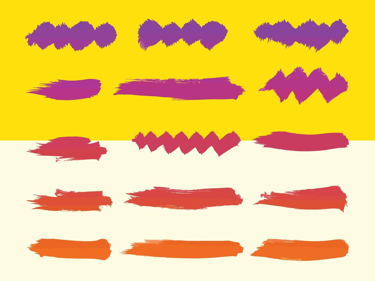 Abstract Colorful Brush Stroke Collection Vibrant Hues and Dynamic Shapes vector