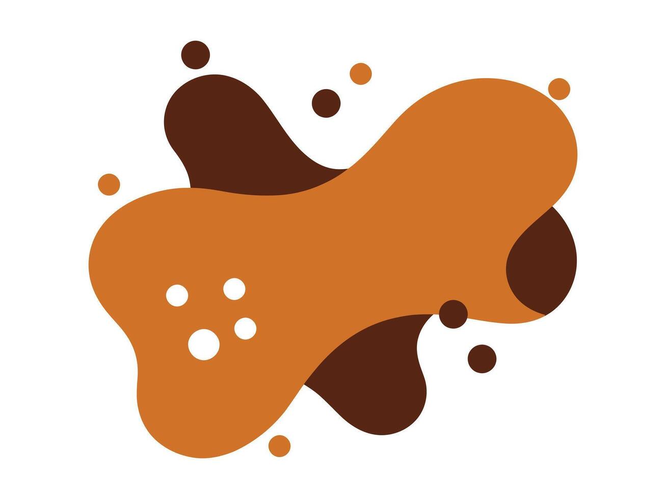 Abstract Fluid Shape with Brown and Orange Tones and White Circular Accents vector