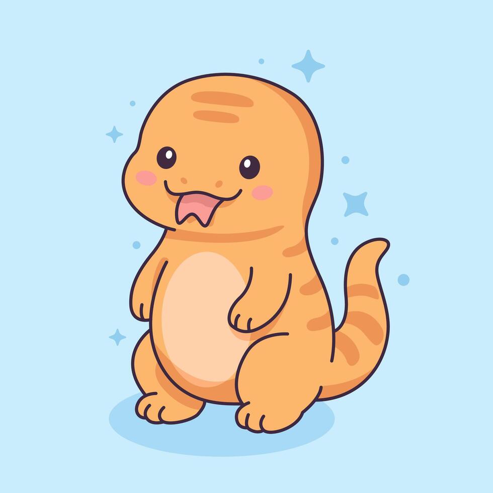 Kawaii Komodo Reptile vector
