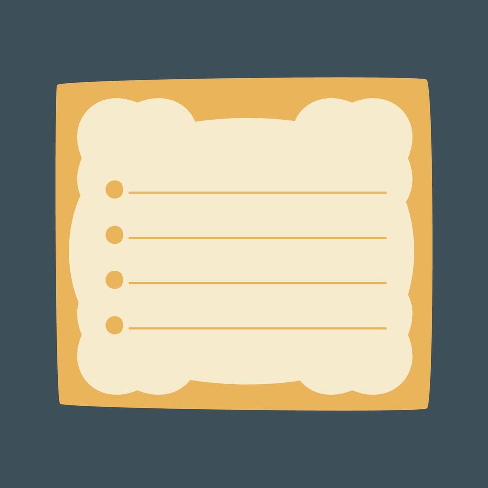 Cute Yellow Sticky Note with List sign in isolated background vector