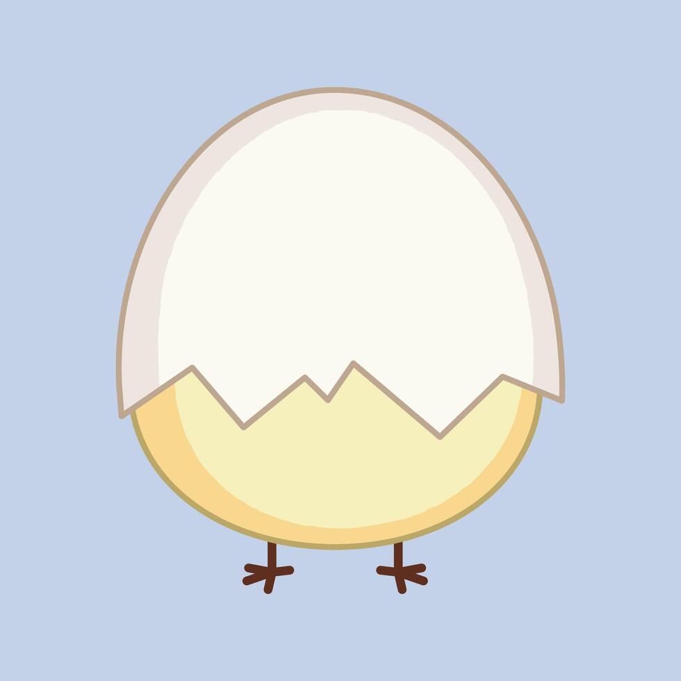 little chick with shell in isolated background vector