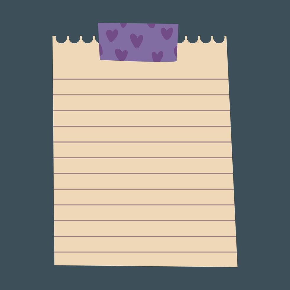 paper with heart pattern tape in isolated background vector