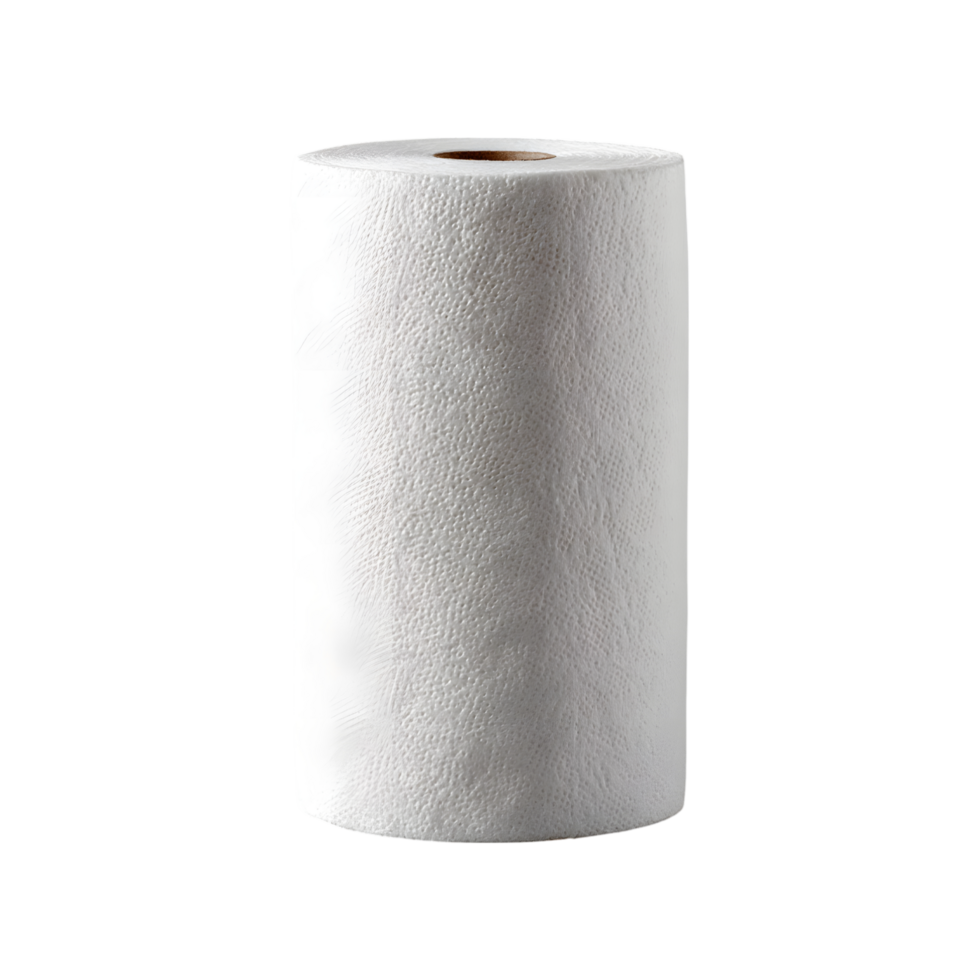 High Resolution Image of a White Paper Towel Roll Kitchen Cleaning Supplies Absorbent Paper png