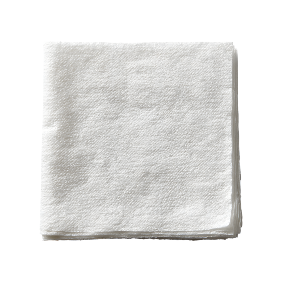 Stack of White Paper Napkins Soft Tissue Clean Disposable Restaurant Supply png