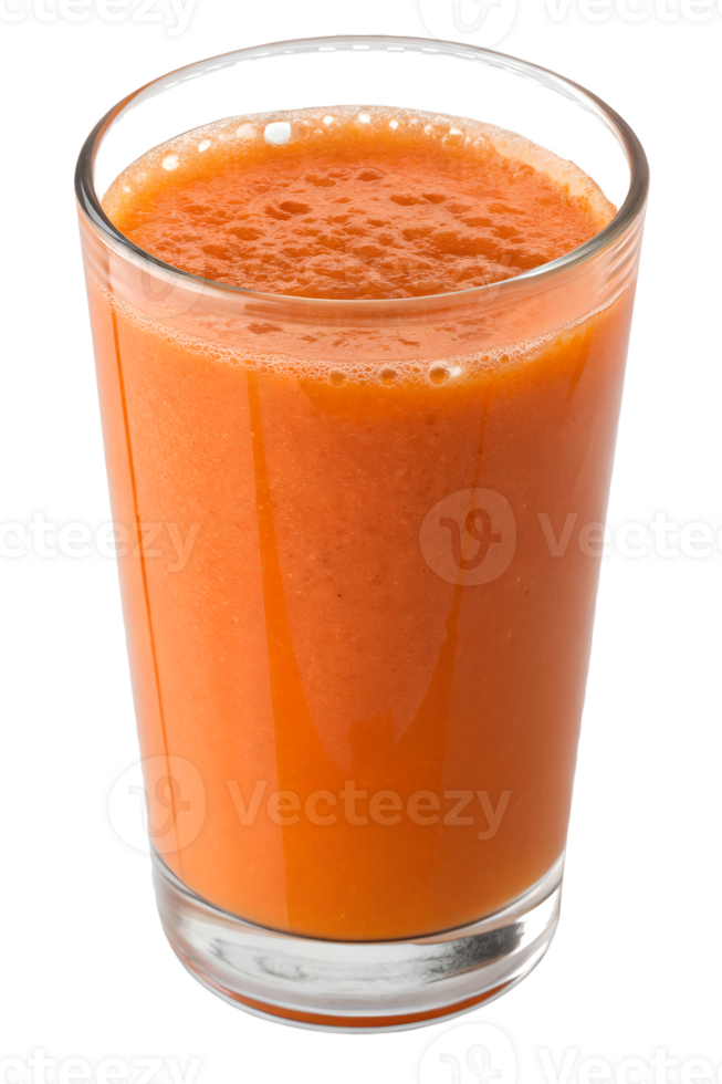 Refreshing glass of carrot juice isolated on transparent background, healthy drink, fresh vegetable beverage, natural detox png