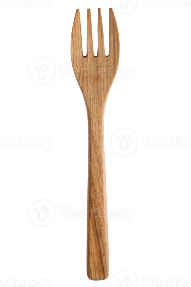 Wooden fork for serving food isolated on transparent background png