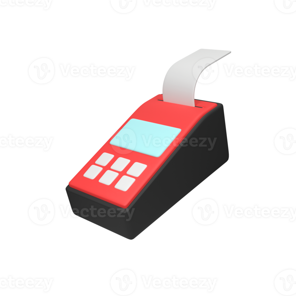 Online shopping payment terminal with coins isolated 3d render icon illustration png
