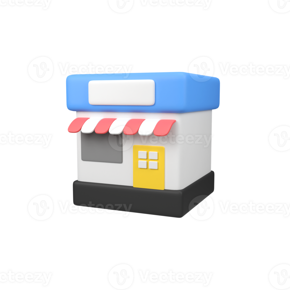 Store isolated 3d render icon illustration png