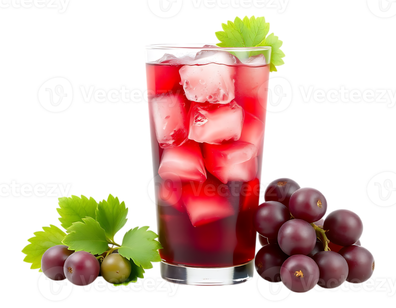 Refreshing Grape Juice with Ice and Fresh Grapes png