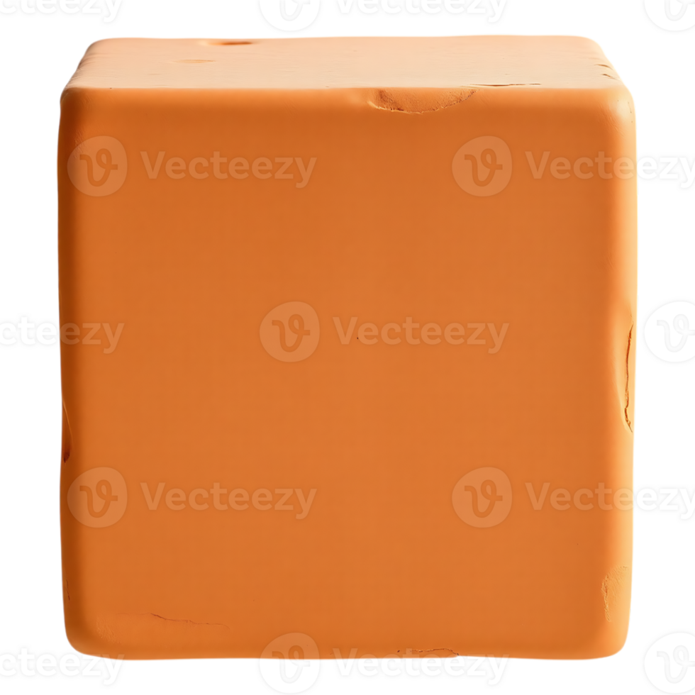 Orange Cube Object on Transparent Background png