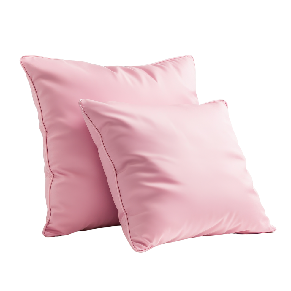 Soft pink pillows arranged on a Transparent background for home decor inspiration and styling ideas, pink pillowsisolated on background png