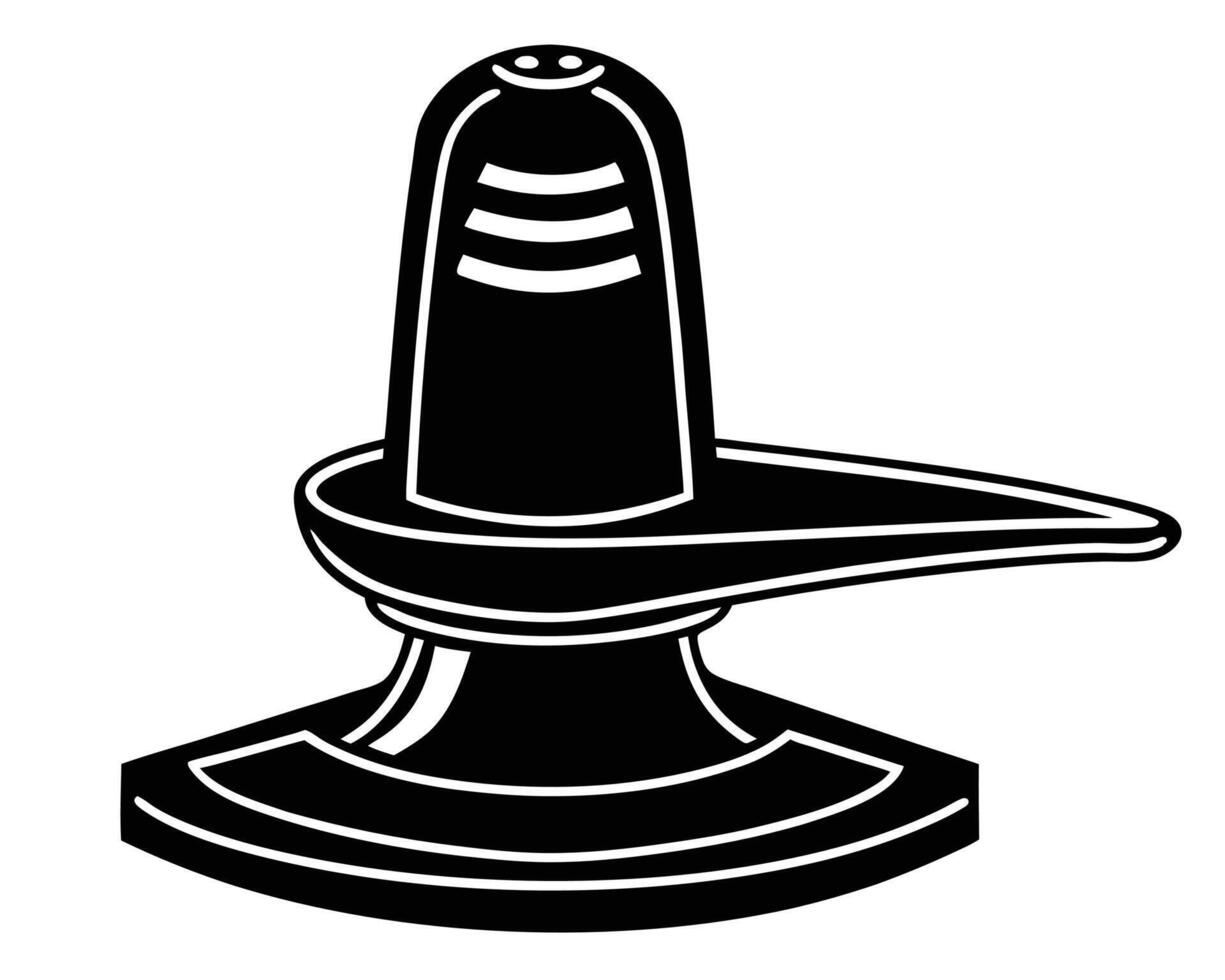 Black and white illustration of a symbolic representation of lord shiva god lingam. vector