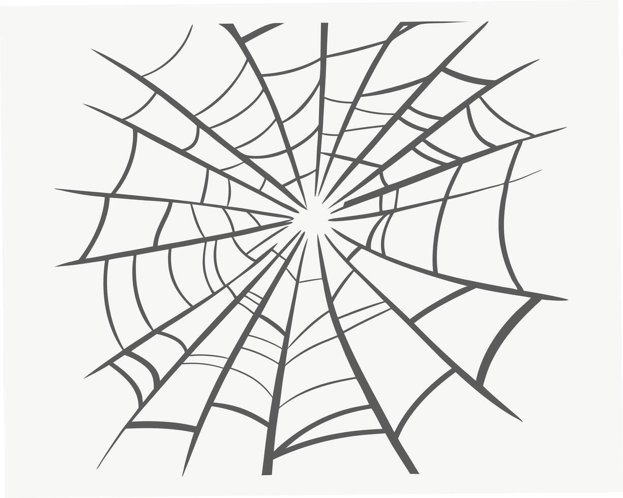 Detailed spidery web illustration in gray against a light background suitable for halloween decoration vector