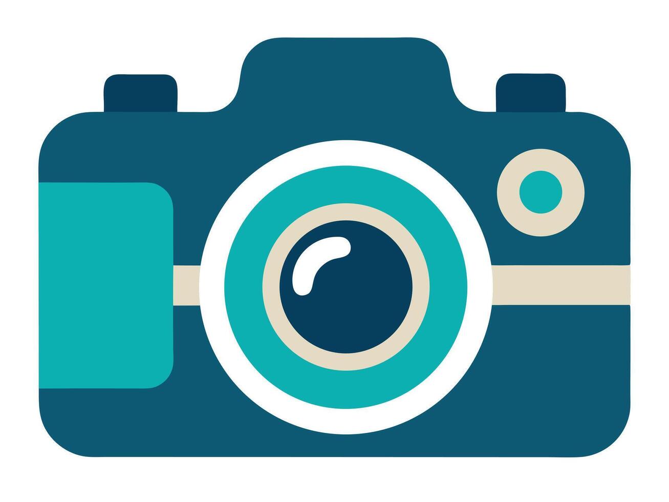Flat design style modern digital camera illustration for photography concepts vector