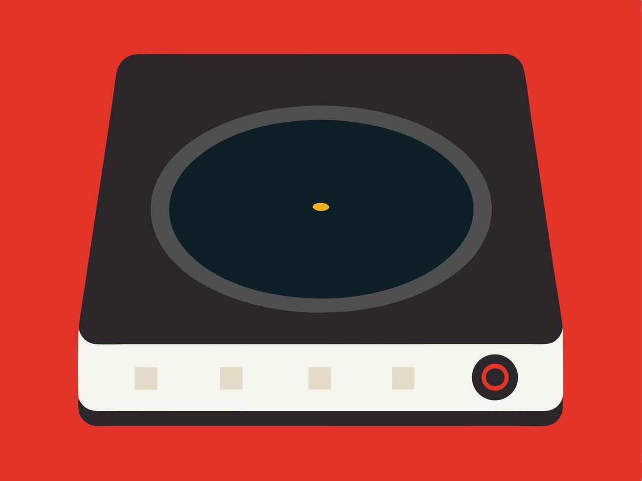 Flat illustration of a modern portable electric induction cooktop vector
