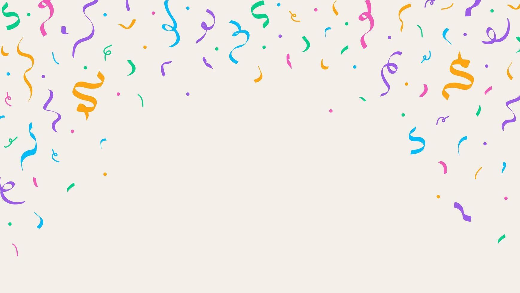 burst of vibrant confetti made from colorful geometric shapes and lines. Hand drawn in a playful flat style on a light background. perfect for celebration or festive designs. vector