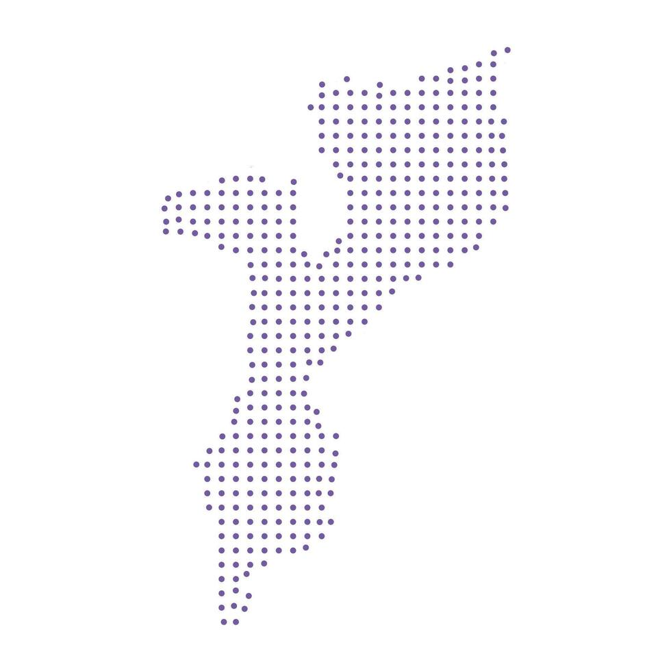 Mozambique map dotted pattern design purple circle vector