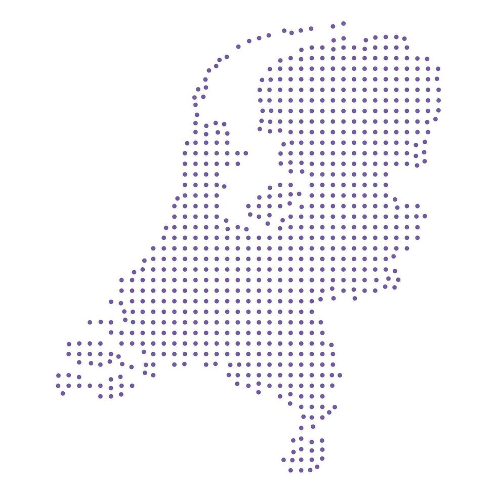 Netherlands map dotted pattern design purple circle vector