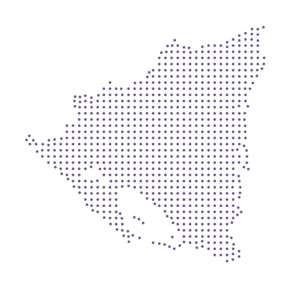 Nicaragua map dotted pattern design purple circle vector