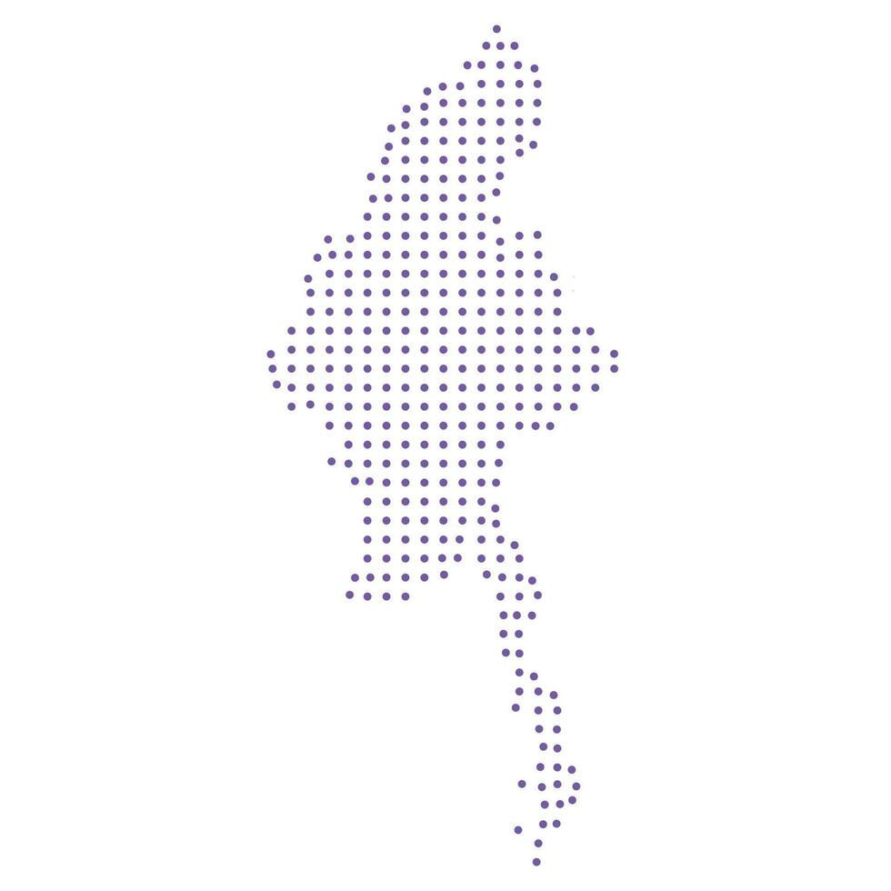 Myanmar map dotted pattern design purple circle vector