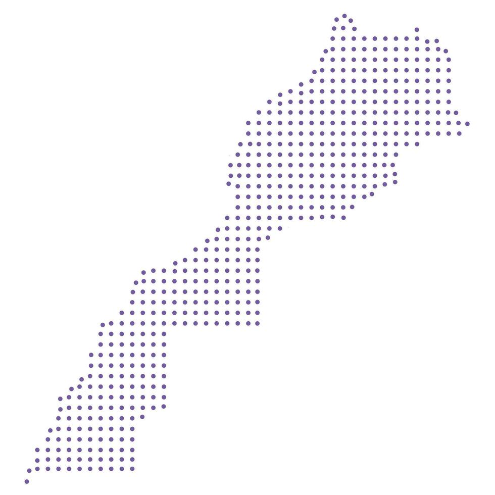 Morocco map dotted pattern design purple circle vector