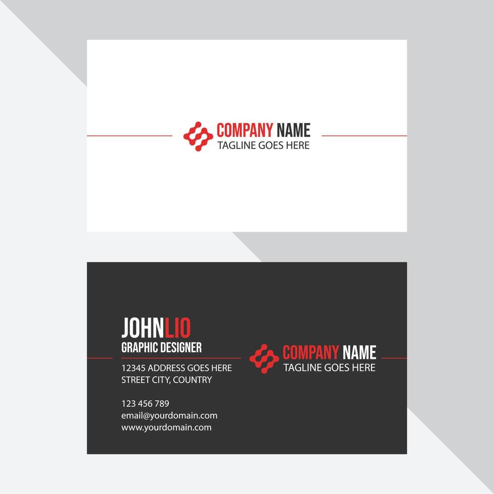 Modern Red and Black Business Card Template vector