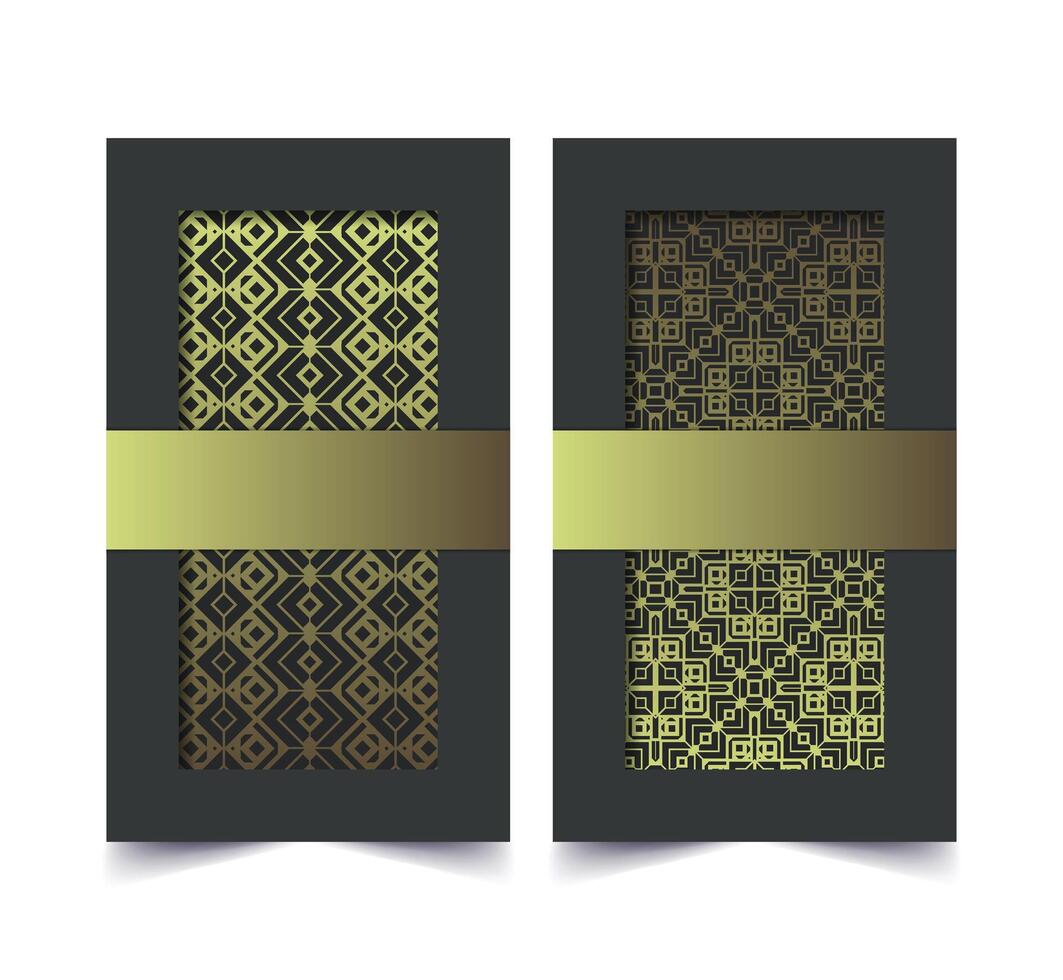 Geometric Patterned Decorative Invitation Elegant Abstract Cards Design Set vector