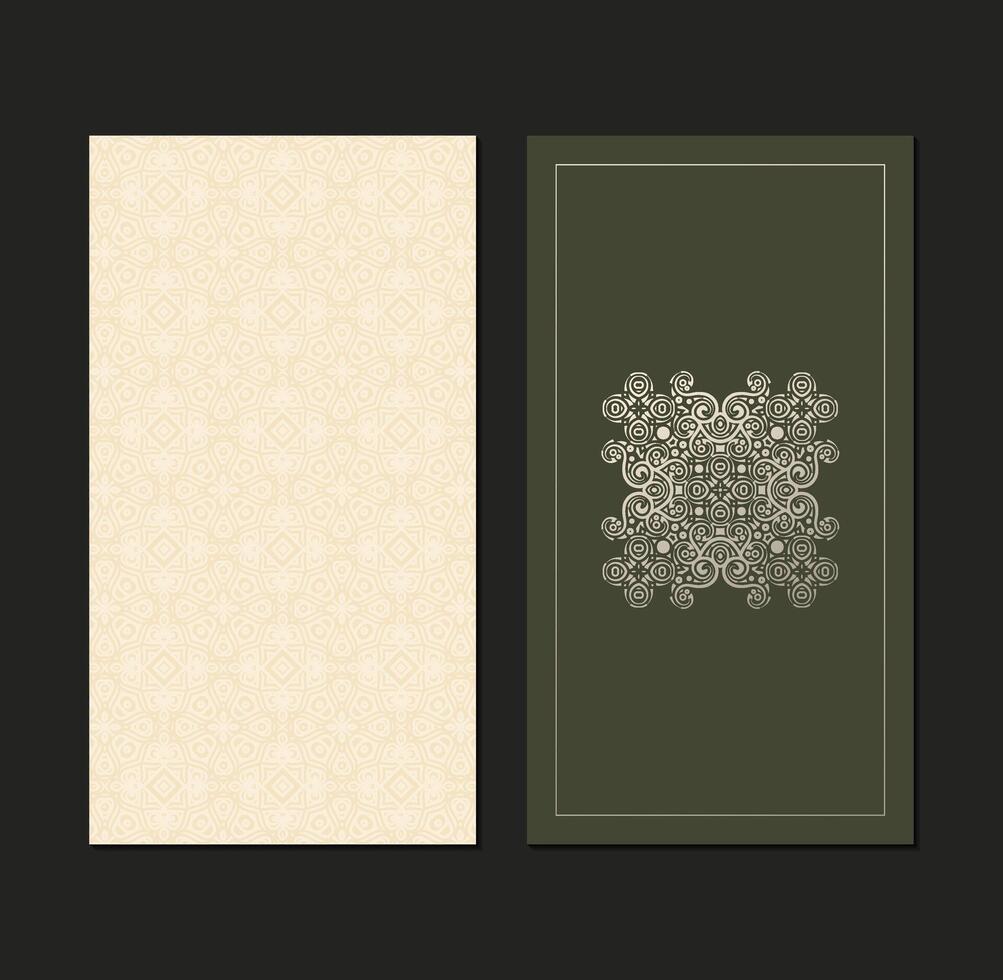Elegant Decorative Card Template with Ornamental Pattern and Frame Design vector