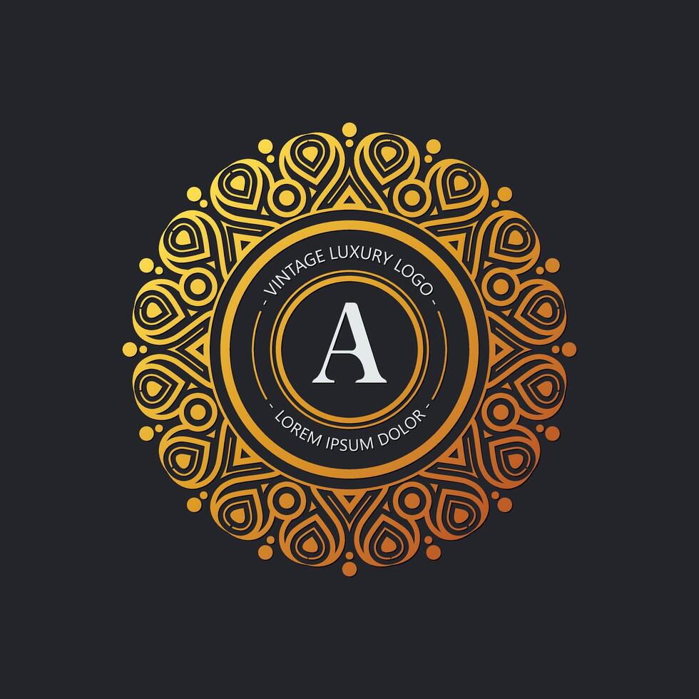 Elegant art monogram logo flourish line art graceful ornamentation victorian vector
