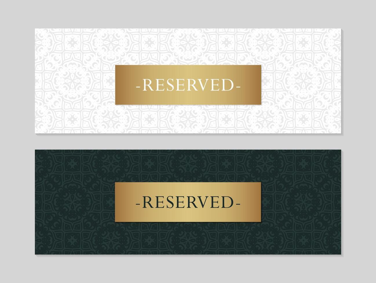 Decorative Reserved Card with Ornamental Pattern Design vector