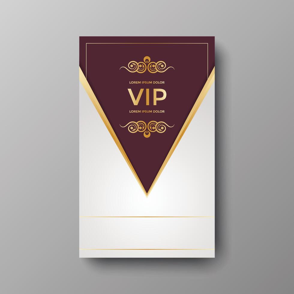 Elegant VIP Member Invitation with Gold Frame and Pattern Background vector