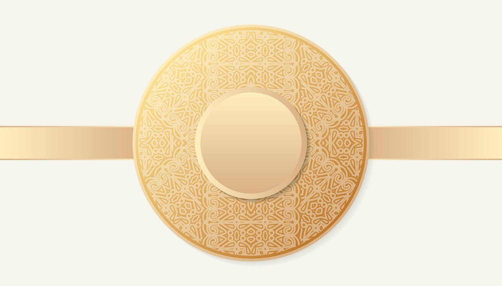 Decorative Golden Circle Border Luxury Ornament Frame Design Element vector
