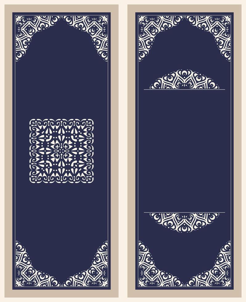 Ornamental Handdrawn Arabic Frame with Intricate Floral Design Invitation vector
