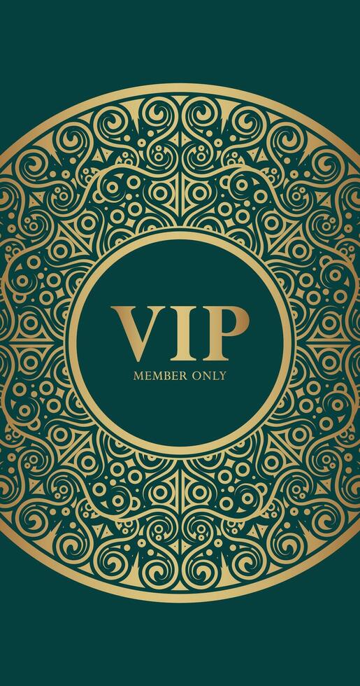 Ornate Golden VIP Member Only. vector