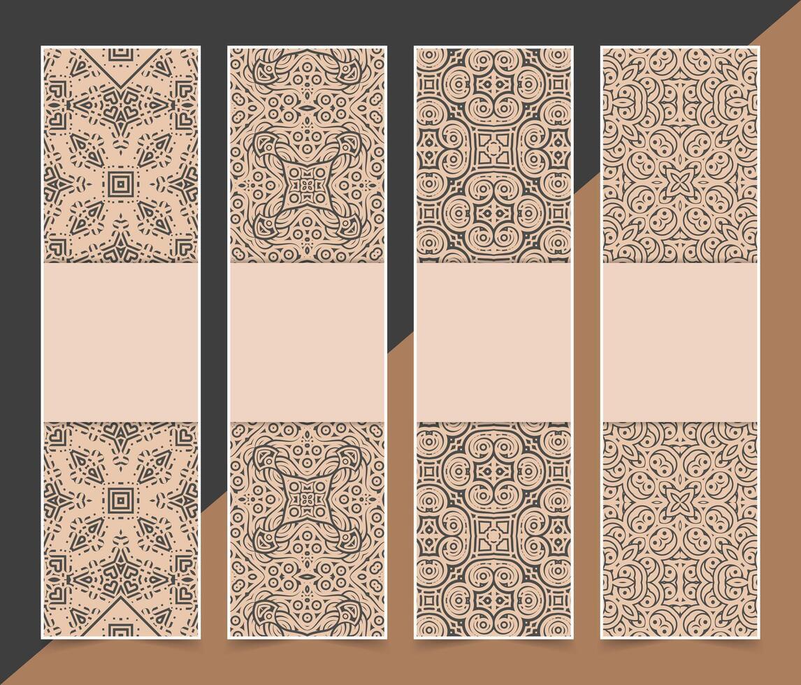 Decorative Ornate Pattern Vertical Banners with Empty Space for Text Template vector