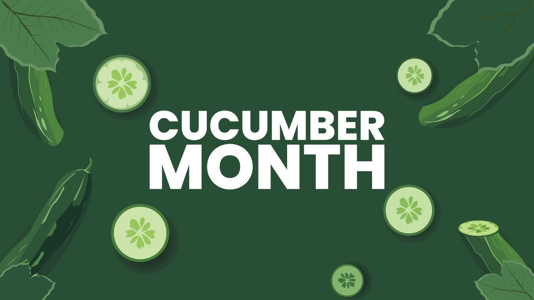 Cool as a Cucumber, Celebrating Cucumber Month design templet vector
