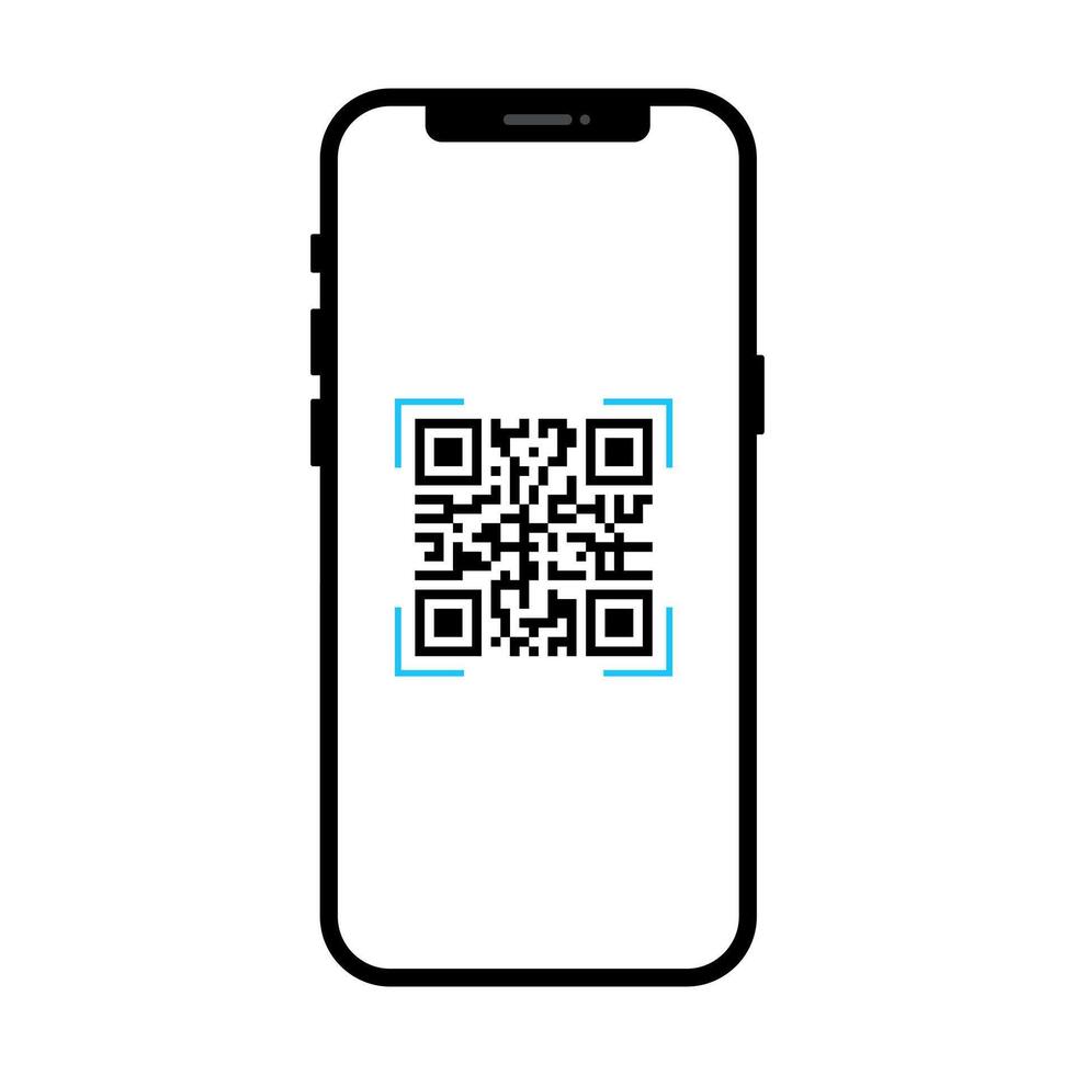 mobile phone with QR code scanner symbol vector